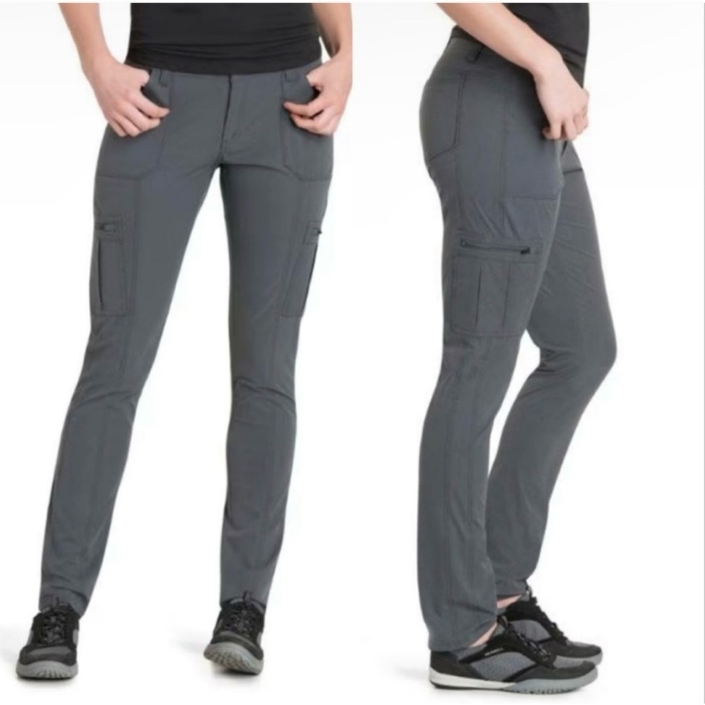 KUHL Horizn Skinny Raven Pants women's 10 Short Gray Hiking Outdoor Activewear